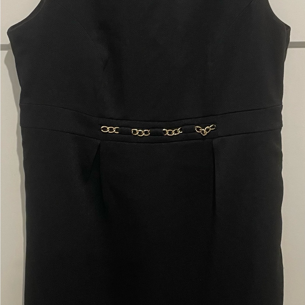 Merona Black Mini Dress with Gold Chain Accent